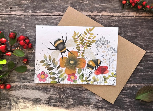 Plantable Seed Paper Birthday Card, Floral Greeting Cards