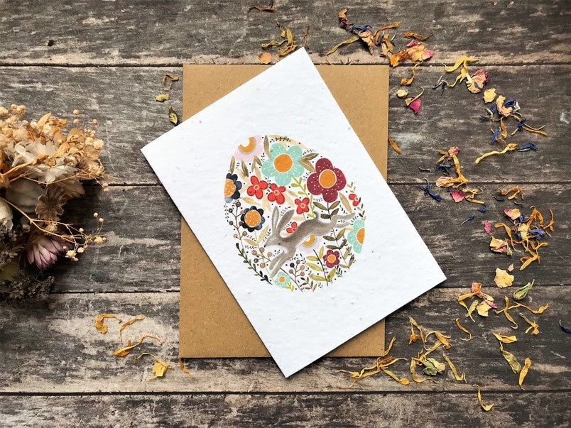 Plantable Seed Paper Easter Card, Blank Inside (Egg H)