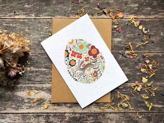 Plantable Seed Paper Easter Card, Blank Inside (Egg H)