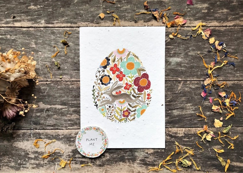 Plantable Seed Paper Easter Card, Blank Inside (Egg H)