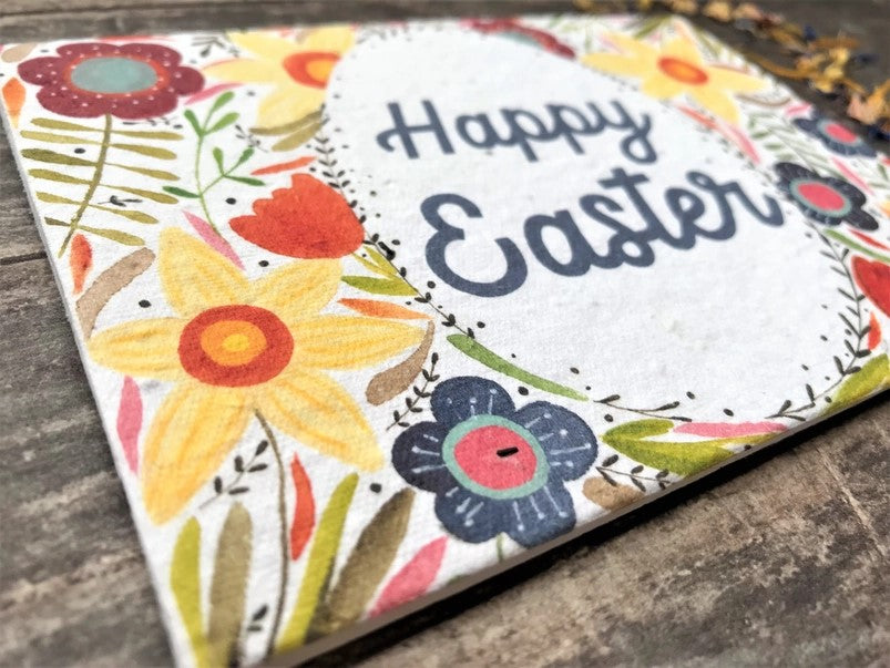 Plantable Seed Paper Easter Card, Blank Inside (Egg HE)