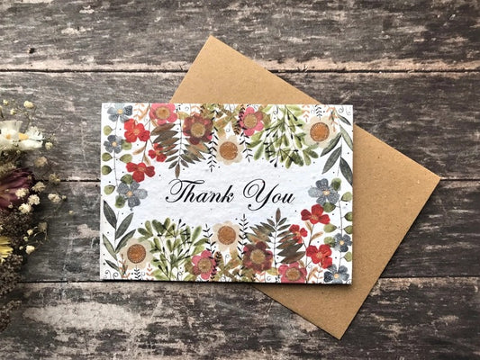 Plantable Seed Paper Thank You Card, Blank Inside