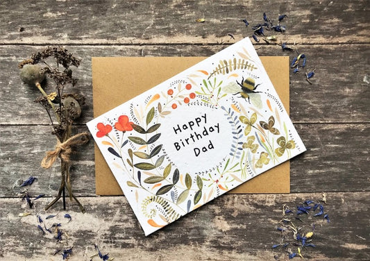 Plantable Seed Paper Birthday Card, Blank Inside (HB DAD)