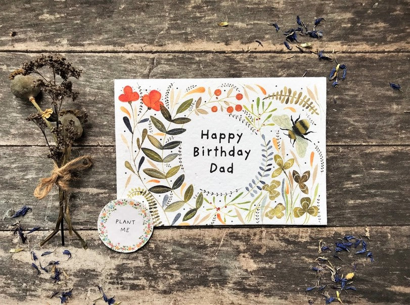 Plantable Seed Paper Birthday Card, Blank Inside (HB DAD)