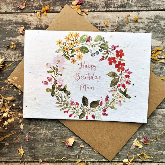 Plantable Seed Paper Happy Birthday Mum Card