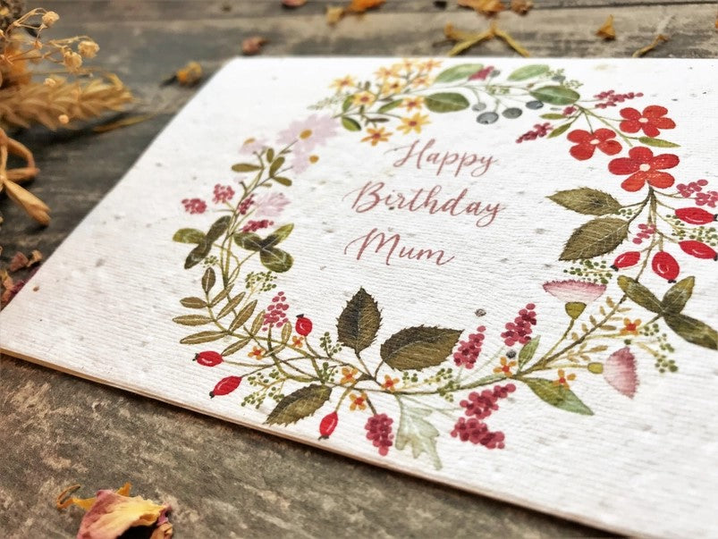 Plantable Seed Paper Happy Birthday Mum Card