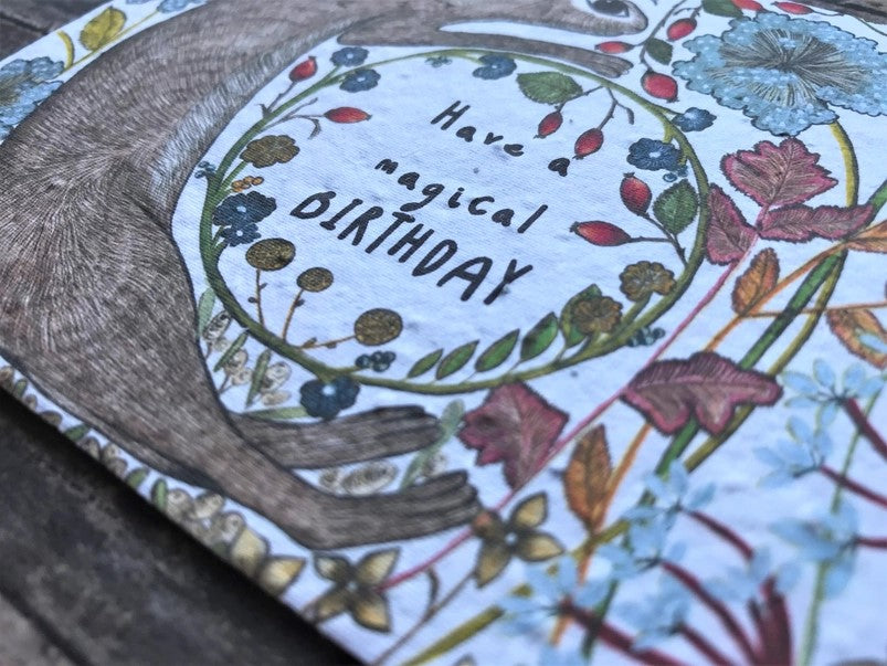 Plantable Seed Paper Birthday Card, Blank Inside (HB HARE)