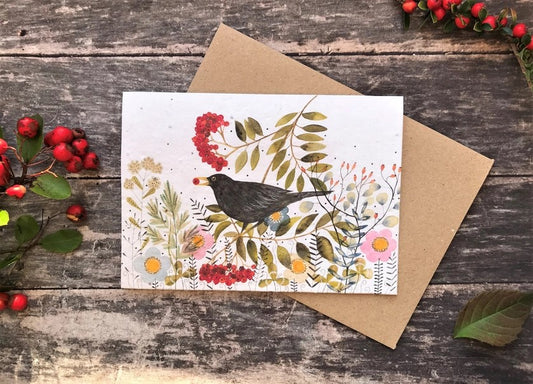 Plantable Seed Paper Birthday Card, Blank Inside (BIRD)