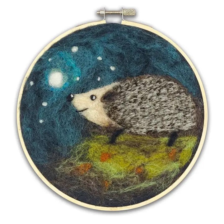 Hedgehog in A Hoop Needle Felting Craft Kit
