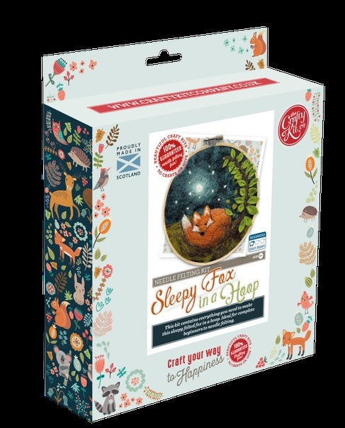 Paint with Wool: Sleepy Fox in A Hoop Needle Felt Craft Kit