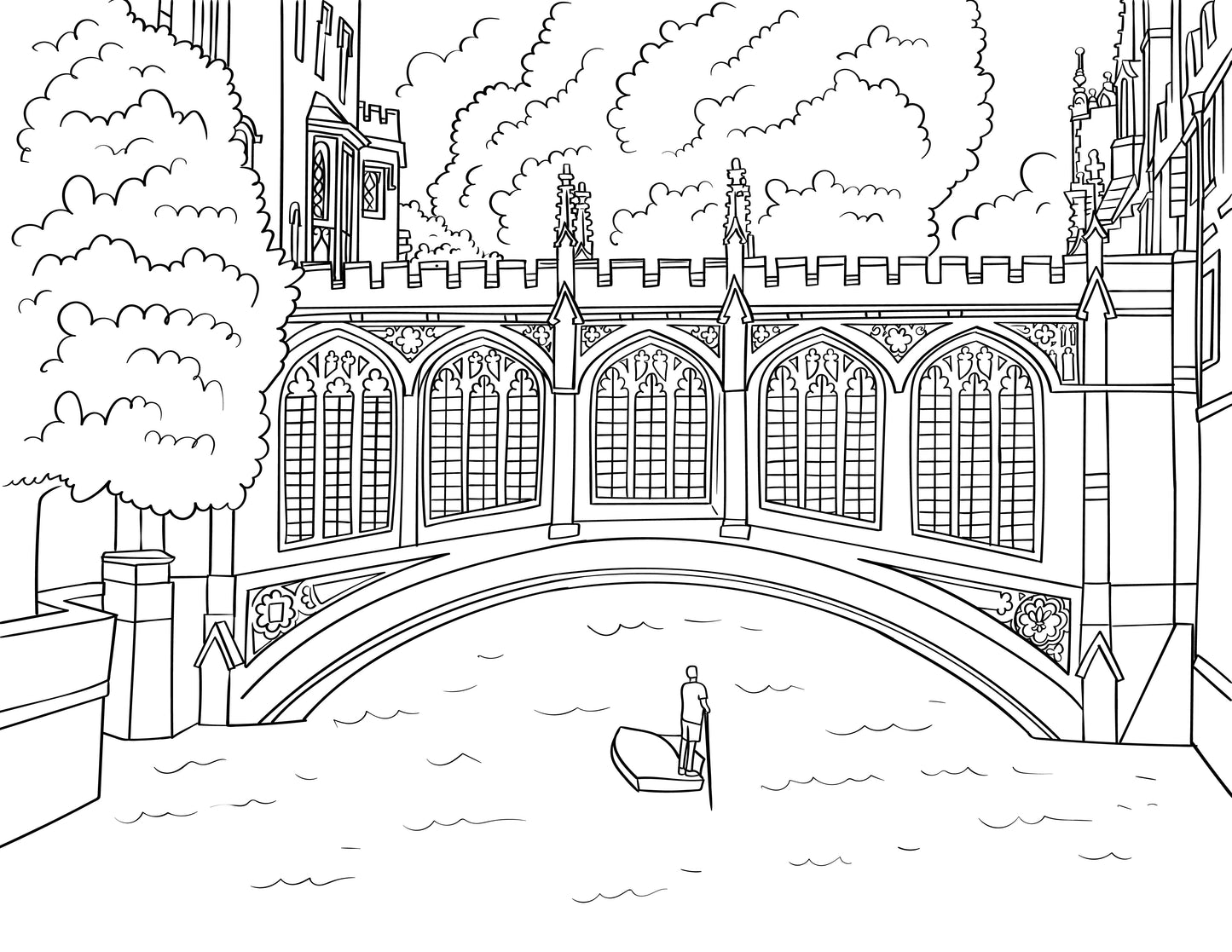 Cambridge Colouring Book (A4) by Colour Your Streets