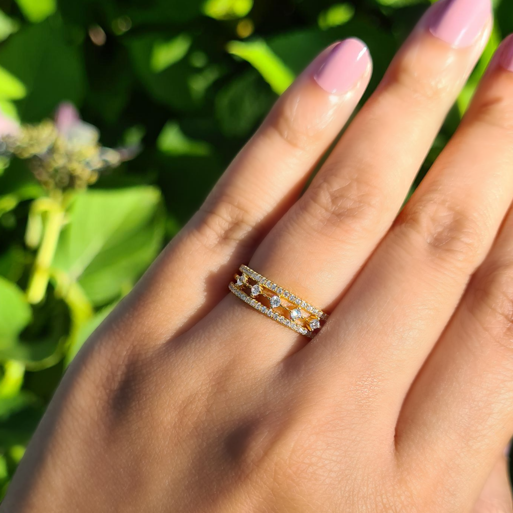 Celeste Stacking Ring Set in Gold by Vianne Jewellery
