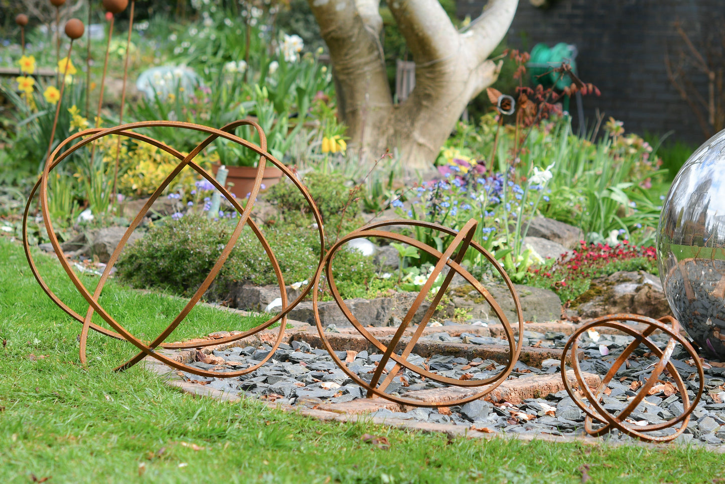Rusty Garden Sphere Ornament