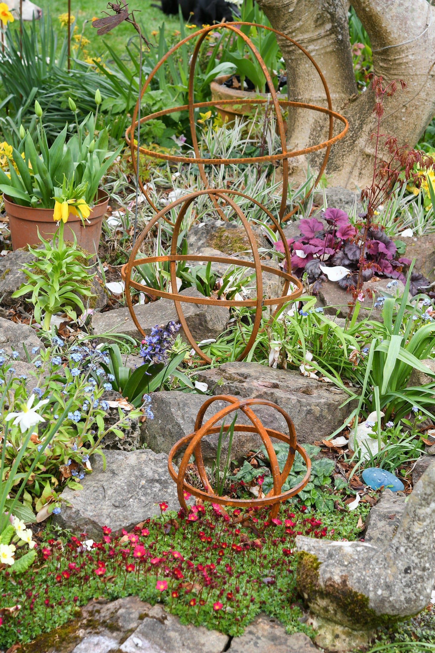 Rusty Garden Sphere Ornament