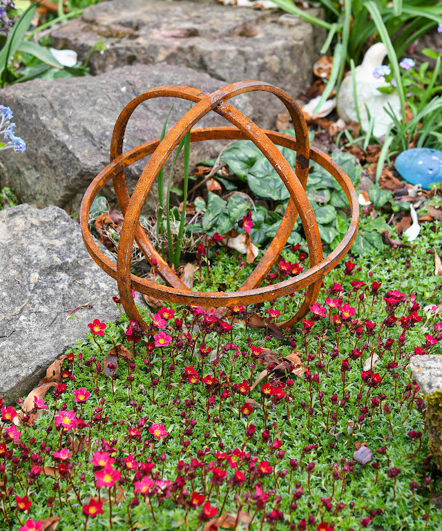 Rusty Garden Sphere Ornament