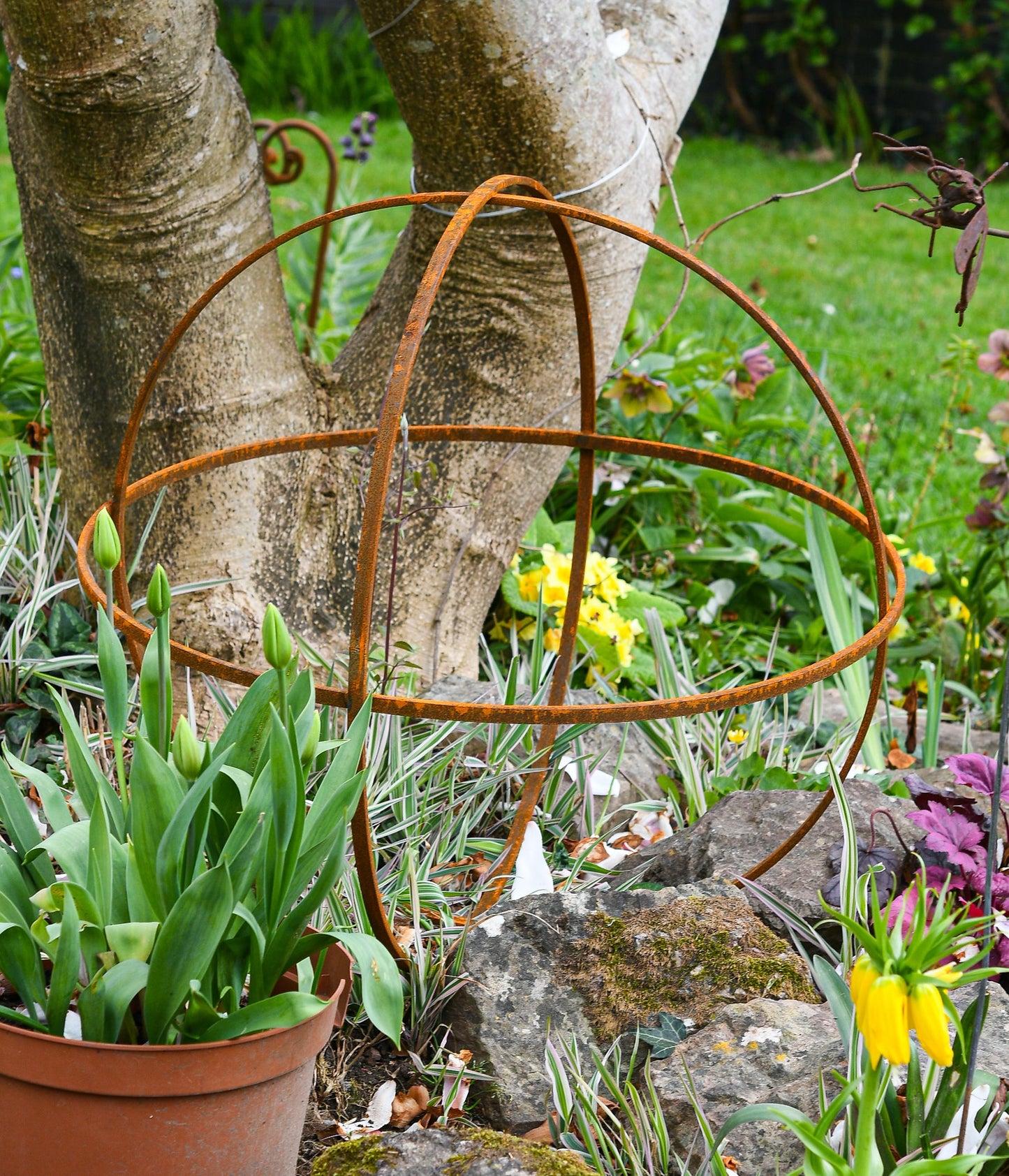 Rusty Garden Sphere Ornament