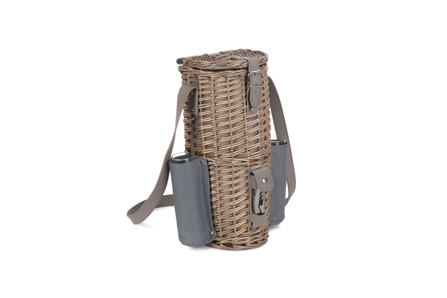 Single Bottle & 2 Champagne Glass Carrier With Shoulder Strap
