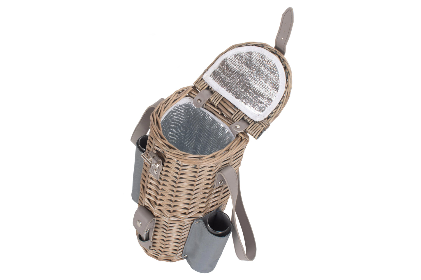 Single Bottle & 2 Champagne Glass Carrier With Shoulder Strap