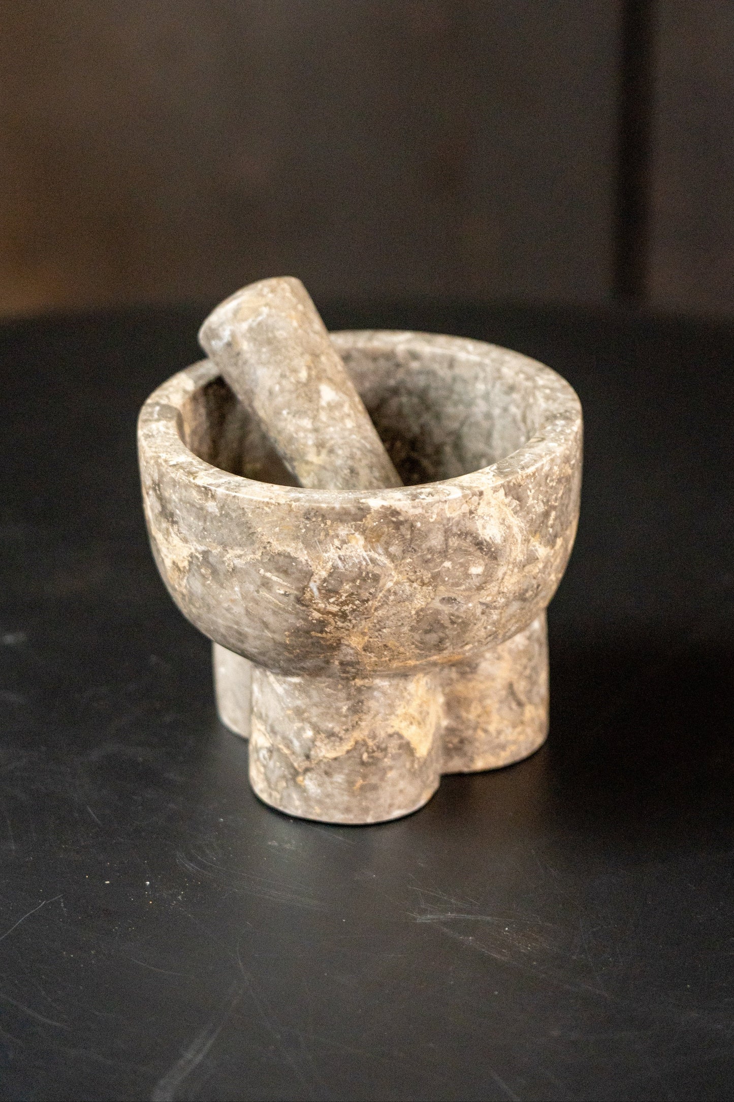 Grey Marble Pestle and Mortar by Botanical Boys