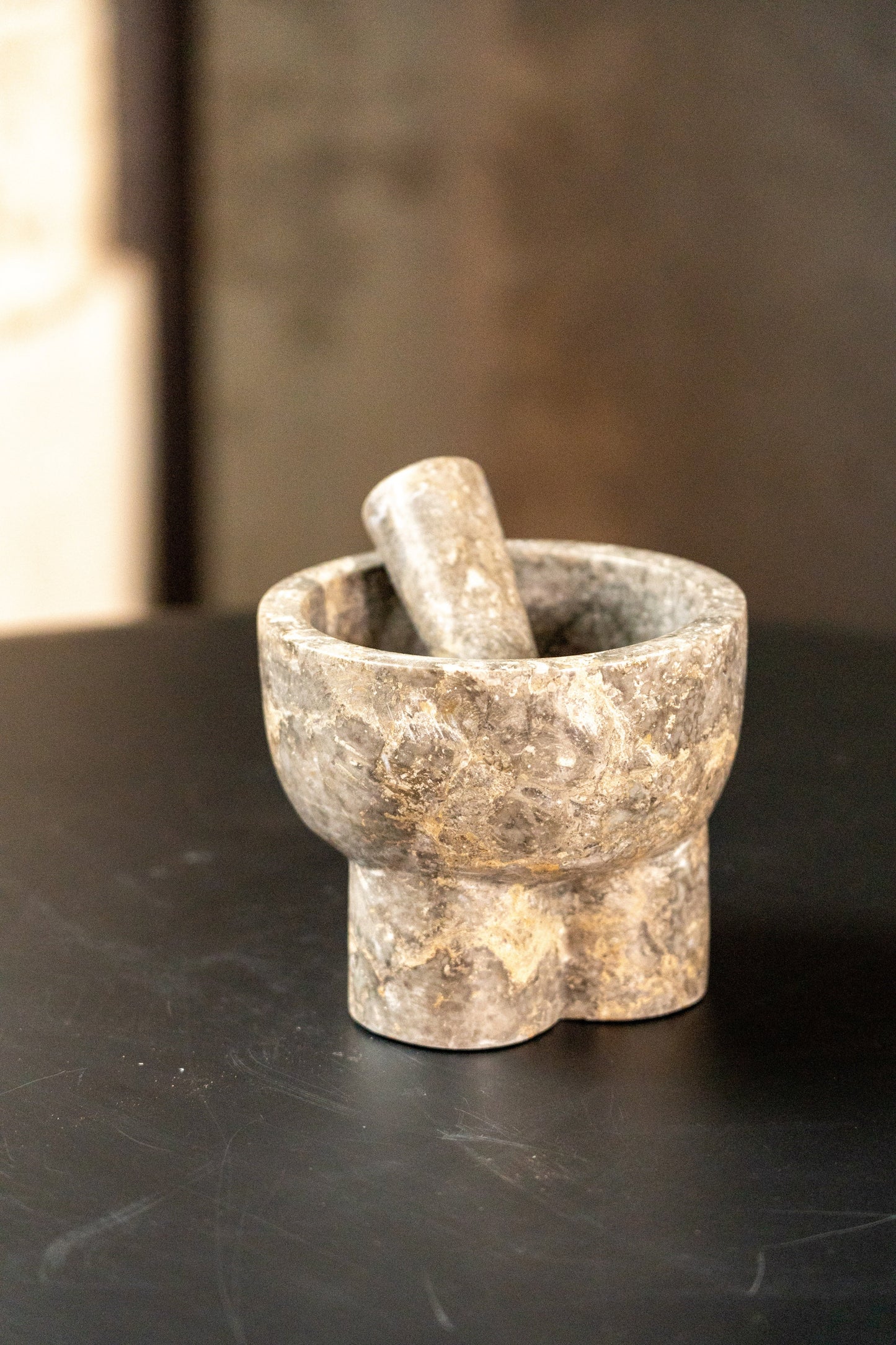 Grey Marble Pestle and Mortar by Botanical Boys