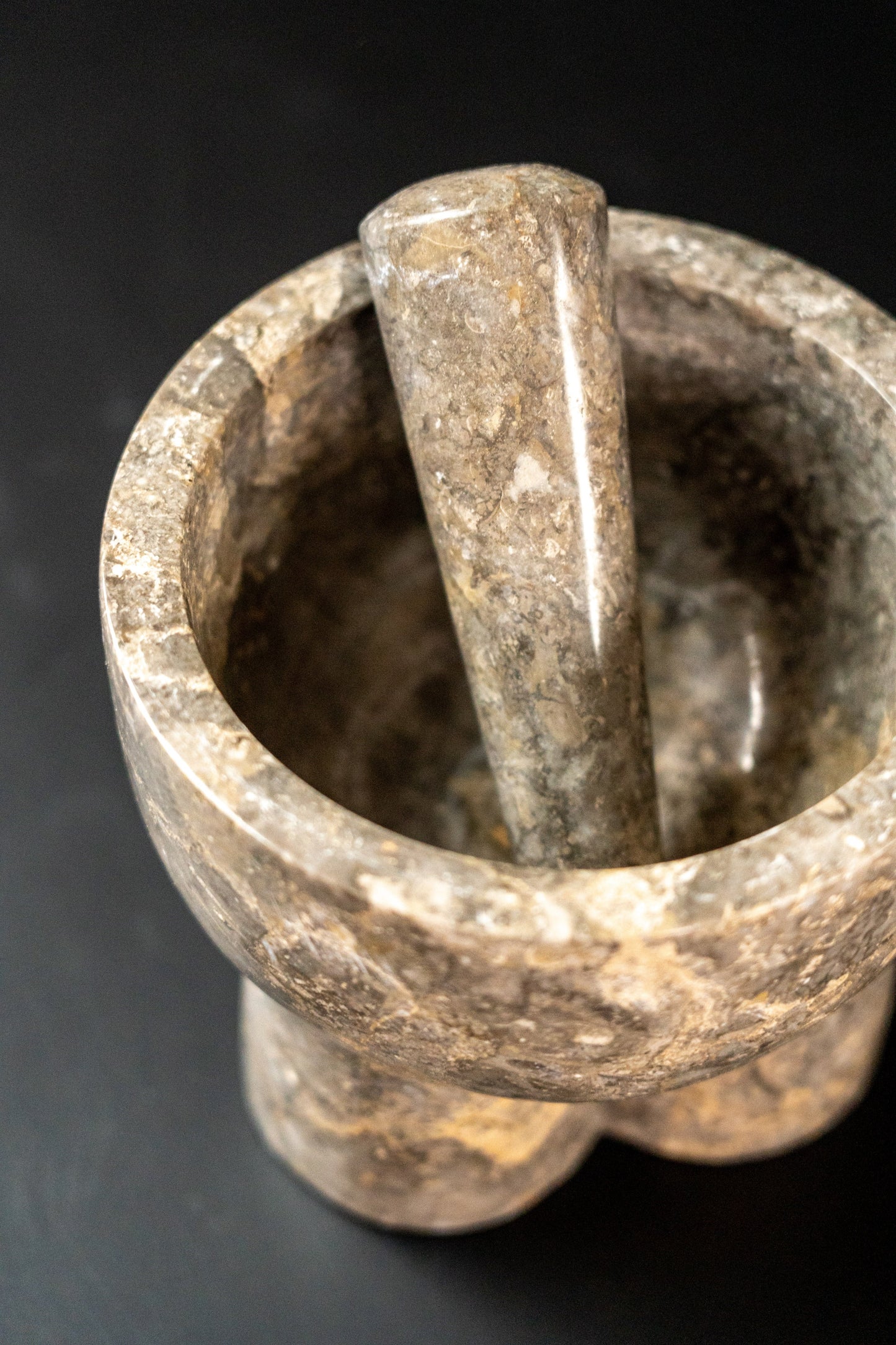 Grey Marble Pestle and Mortar by Botanical Boys