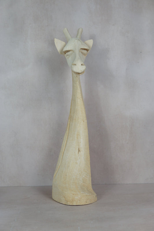 Swazi Giraffe-head sculptures - wood - 80.2 by Botanical Boys