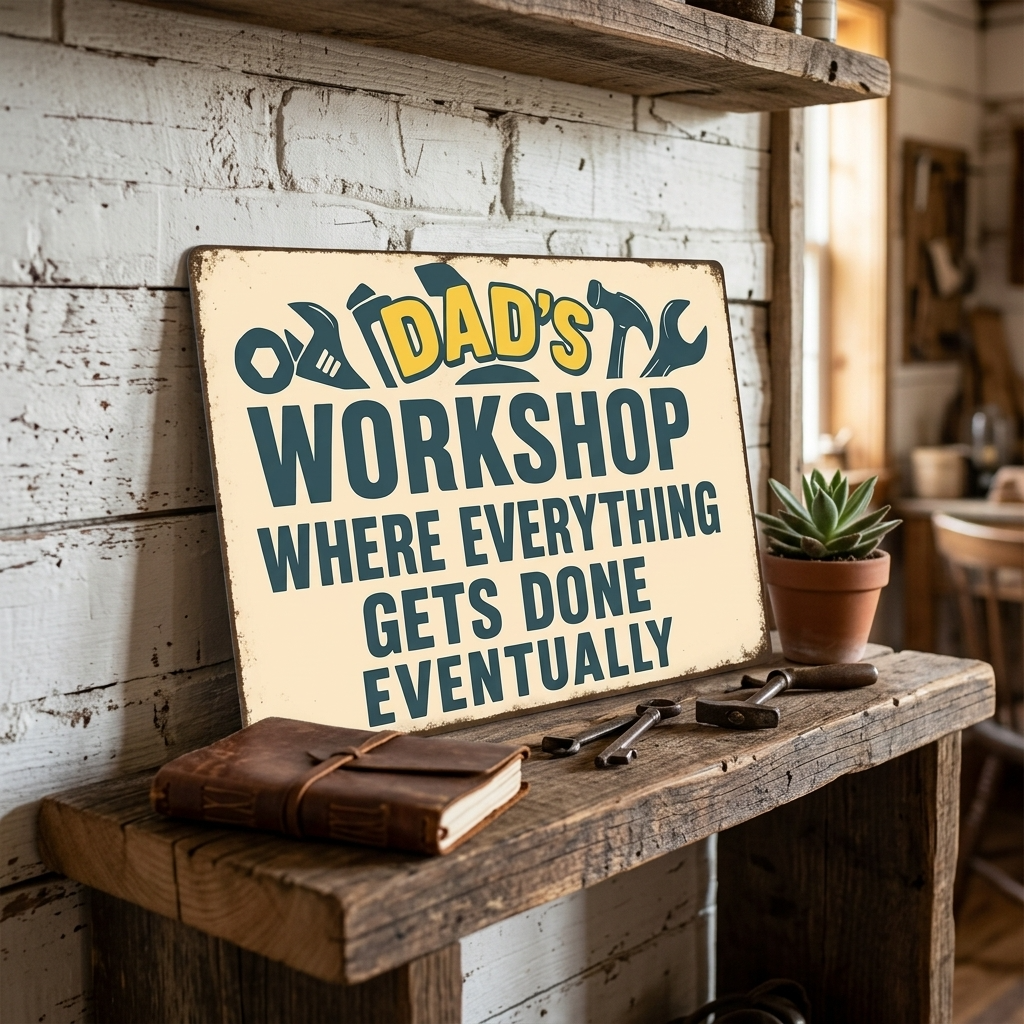 Dad's Workshop Metal Sign Plaque