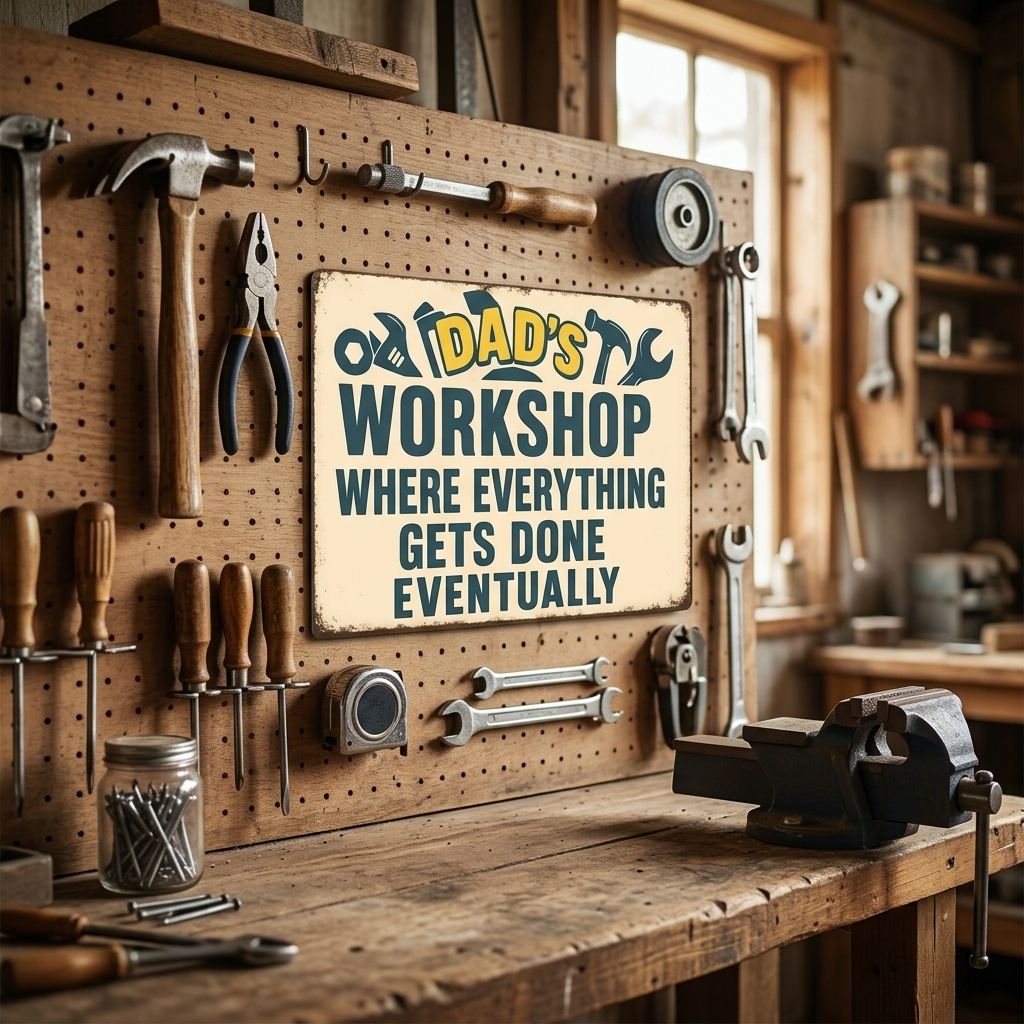 Dad's Workshop Metal Sign Plaque
