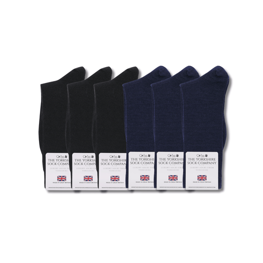 Duchy Everyday Merino Wool Socks – 6 Pair Black Bundle