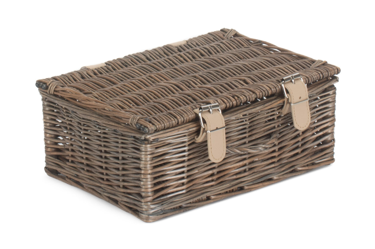 10" Antique Wash Willow Handle Hamper