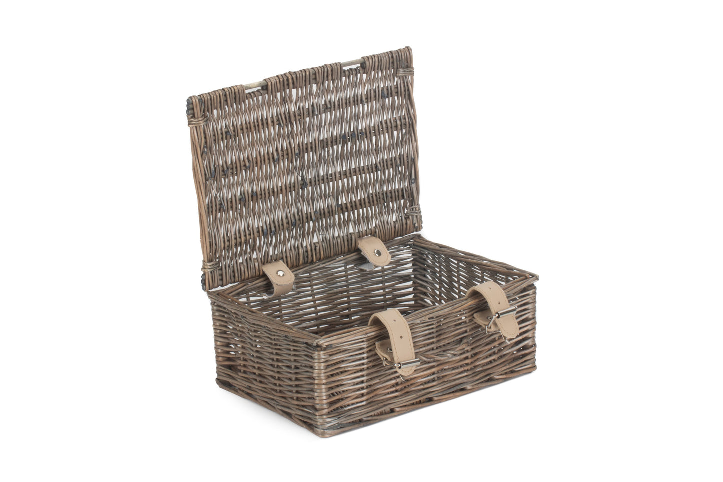 10" Antique Wash Willow Handle Hamper