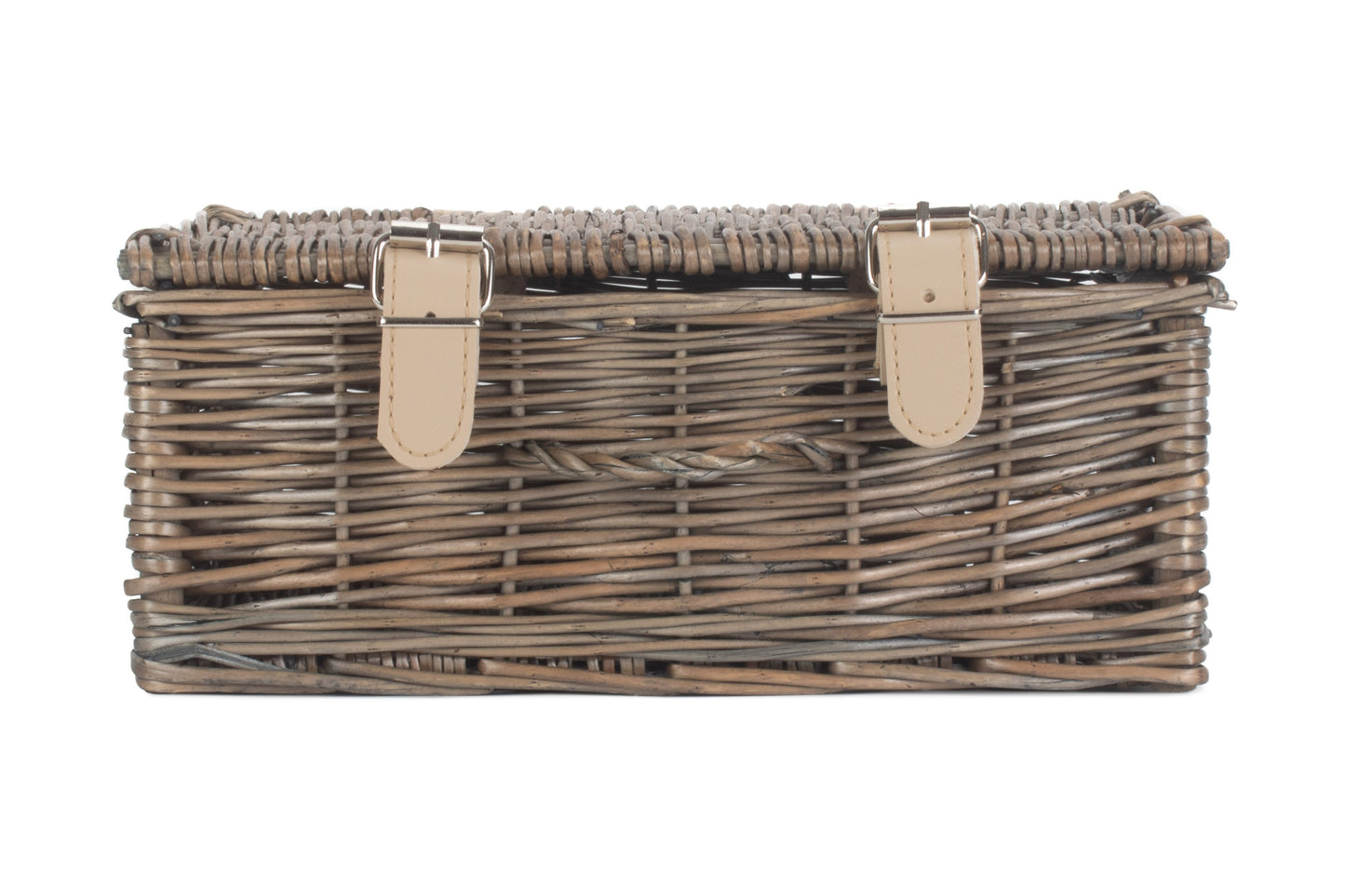 10" Antique Wash Willow Handle Hamper