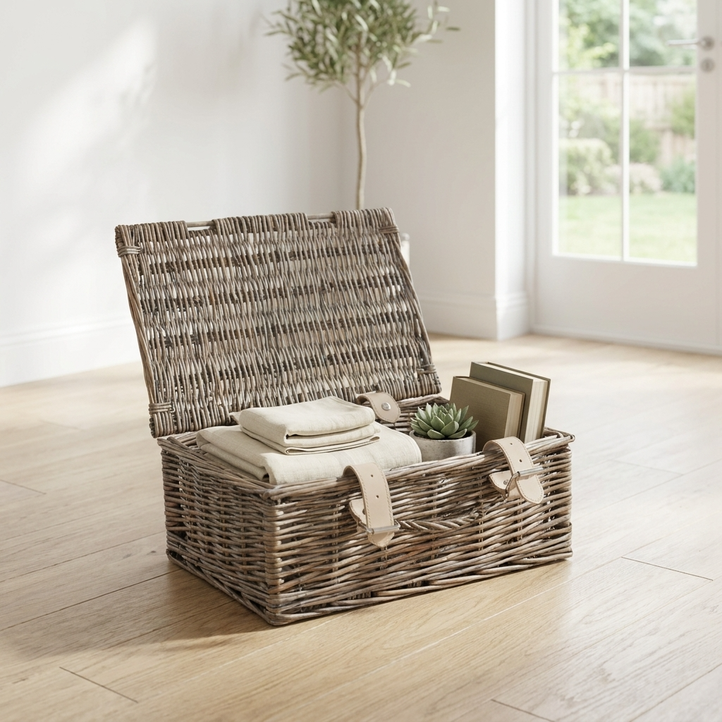 10 Inch Willow Handle Hamper Basket