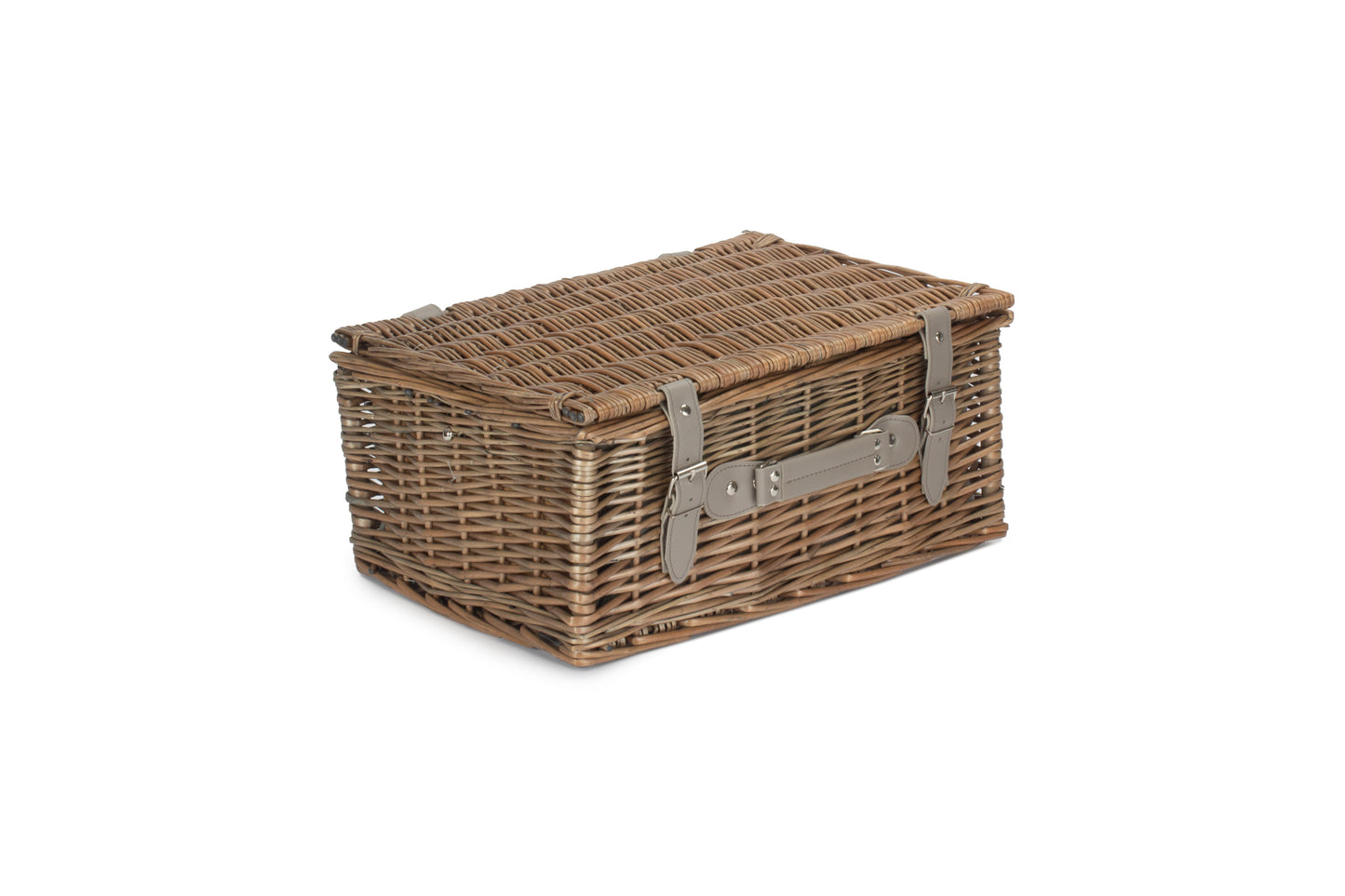 4 Person Grey Tweed Picnic Hamper with Cooler & Blanket