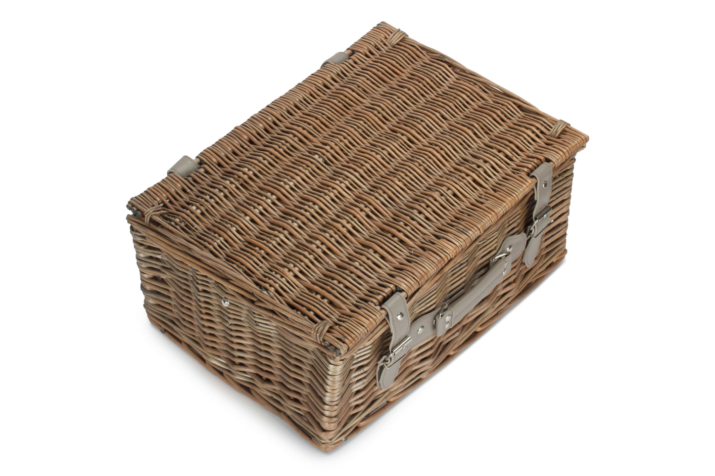 4 Person Grey Tweed Picnic Hamper with Cooler & Blanket