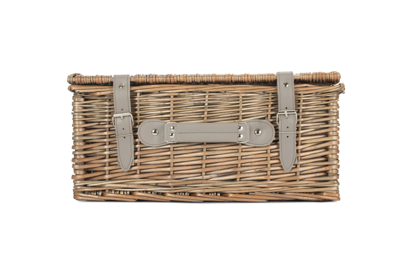 4 Person Grey Tweed Picnic Hamper with Cooler & Blanket