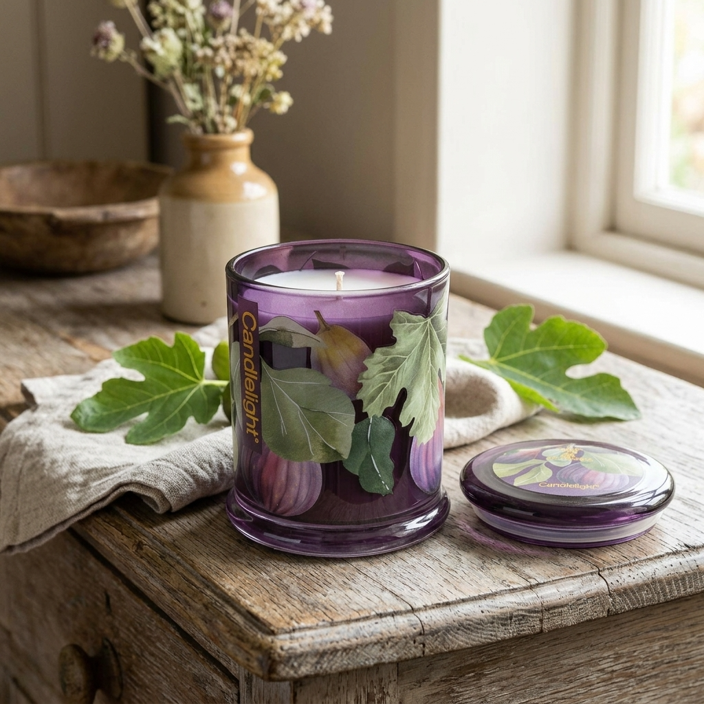 Large Lidded Glass Jar Candle - Wild Fig & Saffron 6pk