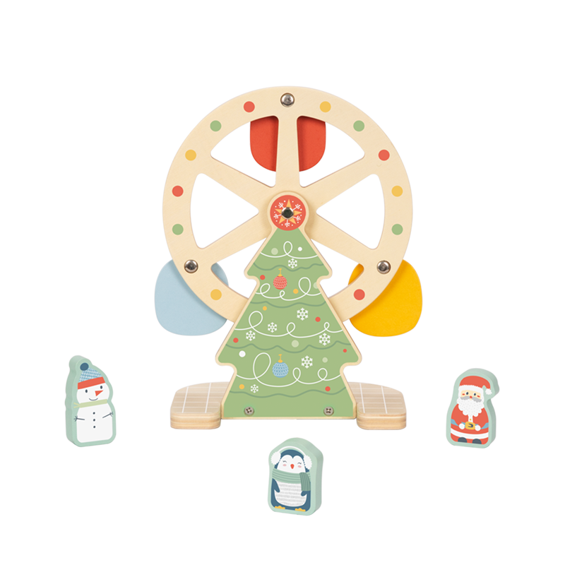 Wooden Christmas Ferris Wheel Tree & Friends