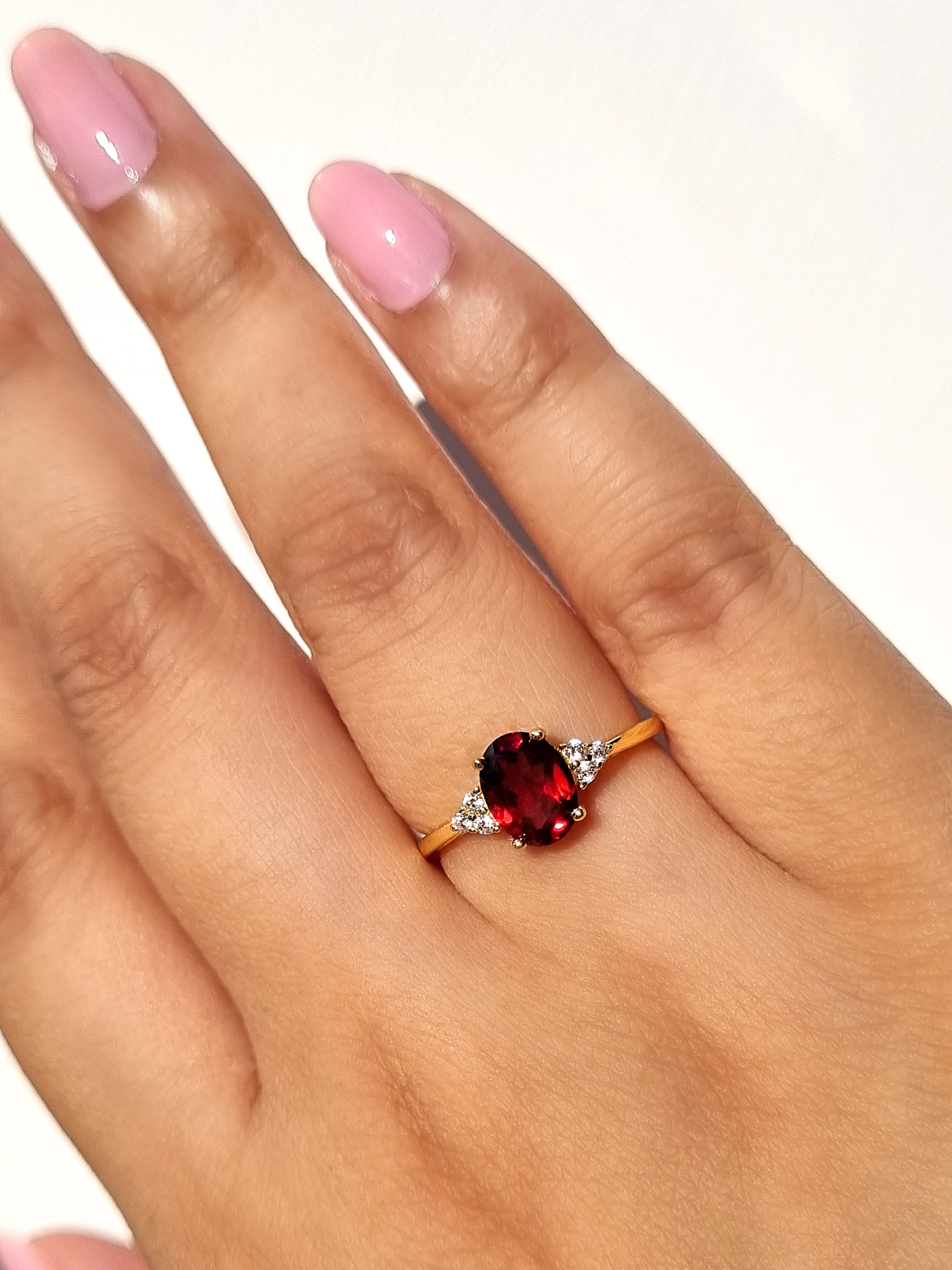 Complete Set - Garnet Jewellery Set in 18k Gold Vermeil by Vianne Jewellery