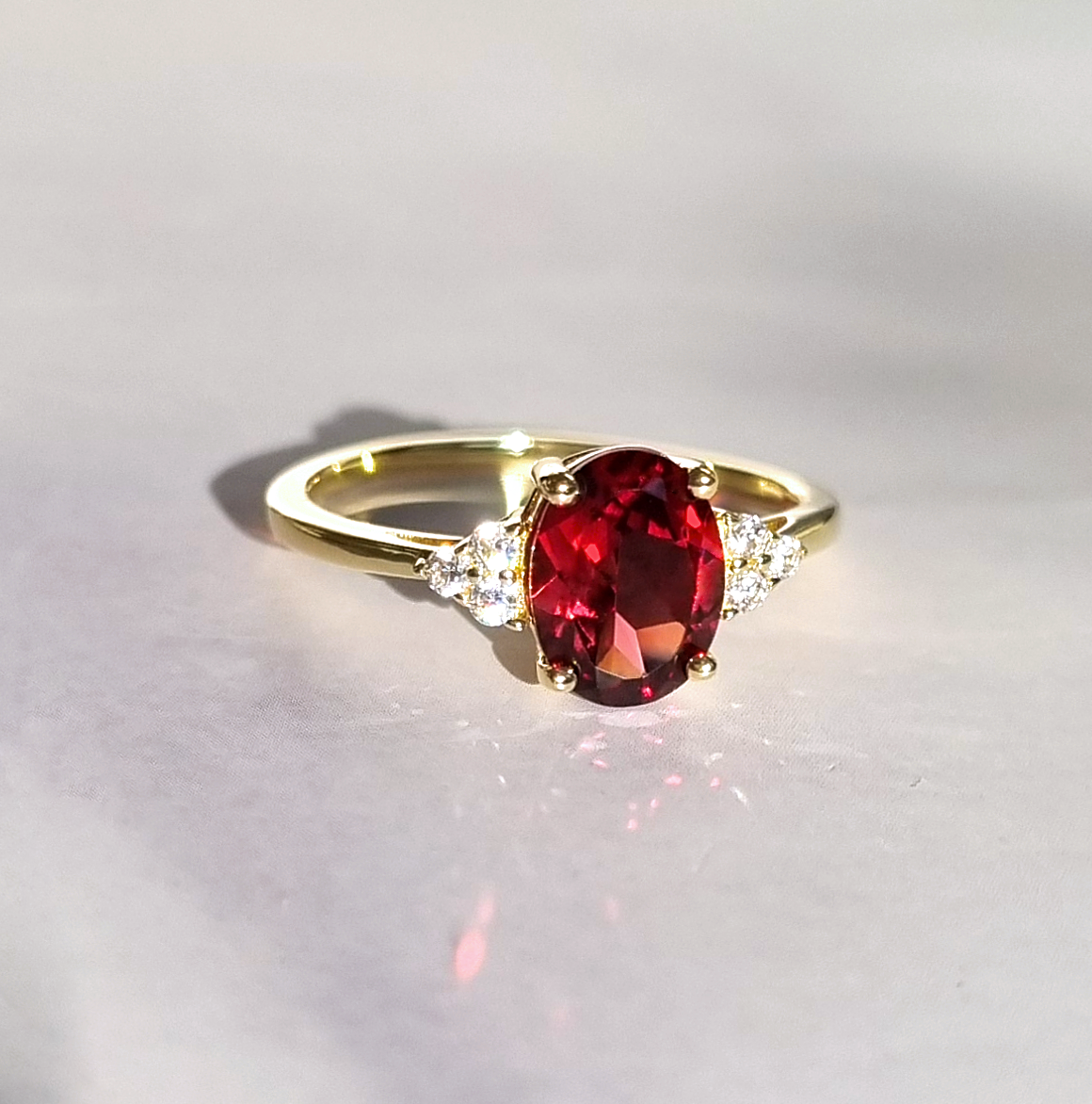 Garnet Ring in 18k Gold Vermeil by Vianne Jewellery