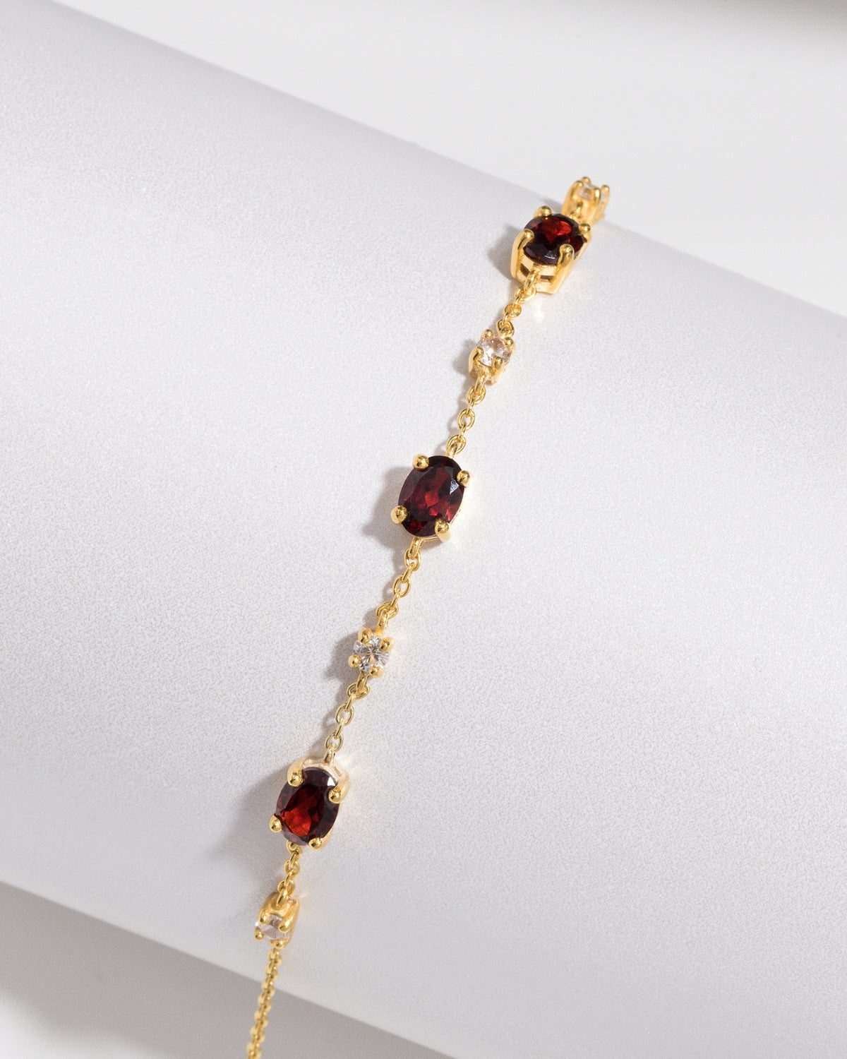 Essential Garnet Jewellery Set in 18k Gold Vermeil by Vianne Jewellery