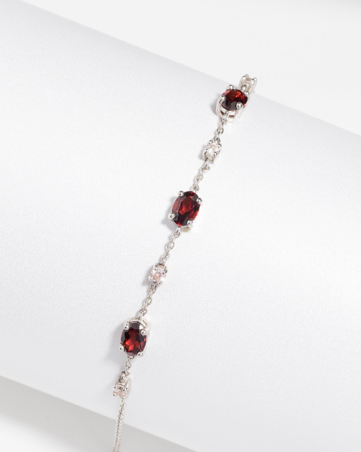 Essential Garnet Jewellery Set in Sterling Silver by Vianne Jewellery