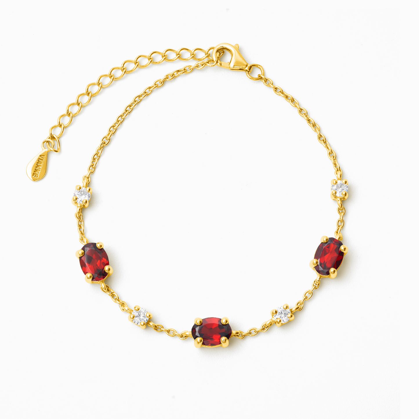 Garnet Bracelet in 18k Gold Vermeil by Vianne Jewellery
