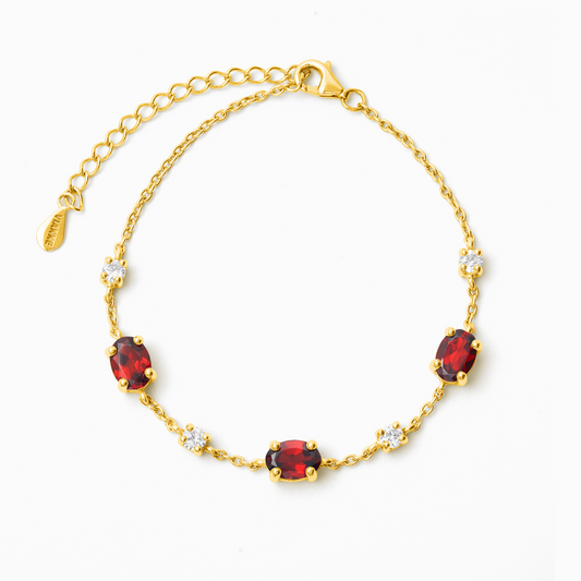 Garnet Bracelet in 18k Gold Vermeil by Vianne Jewellery