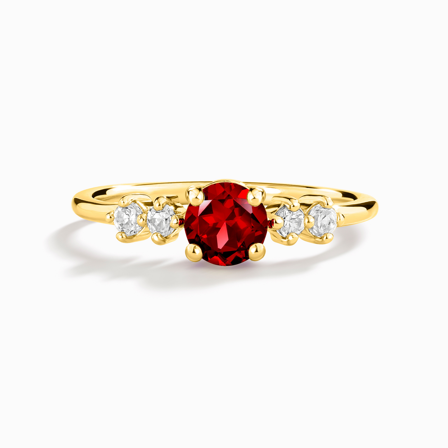 Garnet Five Stone Ring in 18k Gold Vermeil by Vianne Jewellery