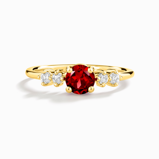 Garnet Five Stone Ring in 18k Gold Vermeil by Vianne Jewellery