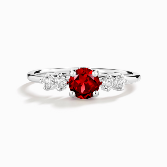 Garnet Five Stone Ring in Sterling Silver by Vianne Jewellery