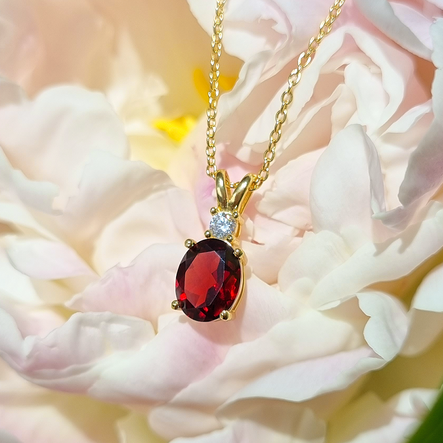 Complete Set - Garnet Jewellery Set in 18k Gold Vermeil by Vianne Jewellery