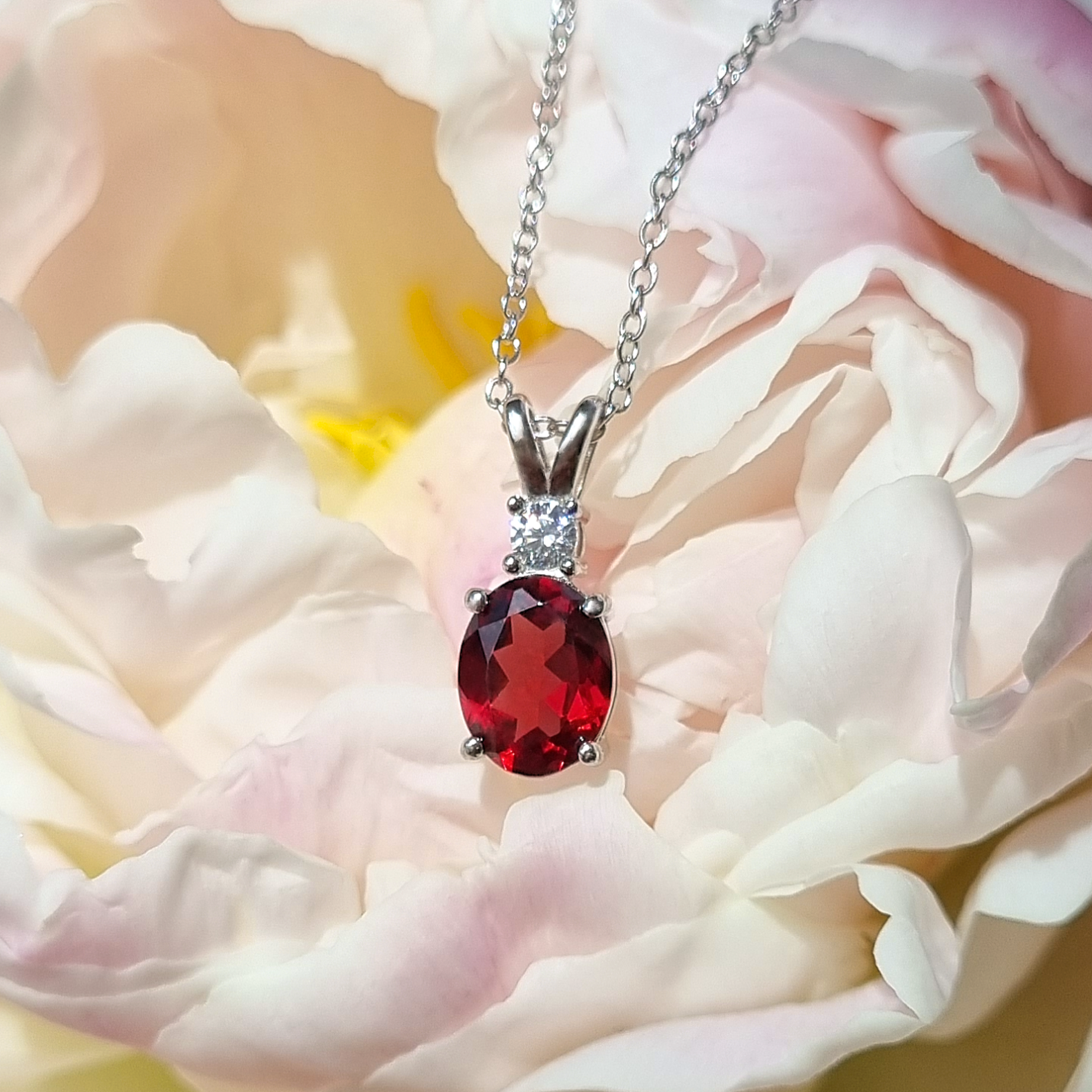 Mini Set 1 - Garnet Jewellery Set in Sterling Silver by Vianne Jewellery