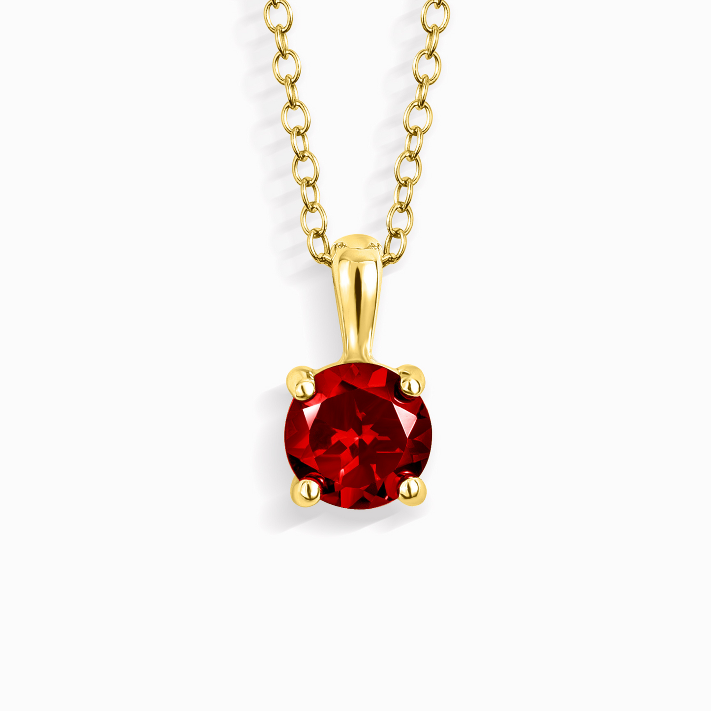 Garnet Solitaire Pendant Necklace in 18k Gold Vermeil by Vianne Jewellery